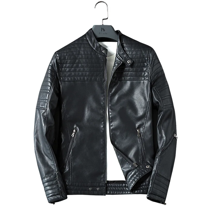 Новые осенние мужские кожаные куртки Молодежные мужская куртка для отдыха с