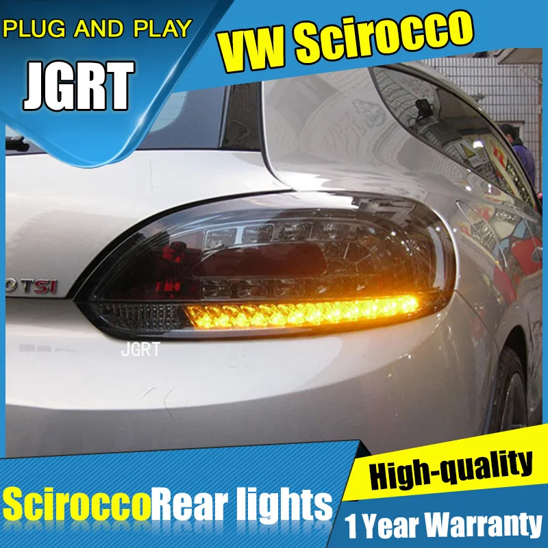 2PCS Car Styling for vw Scirocco Taillights 2009-2014 for Scirocco LED Tail Lamp+Turn Signal+Brake+Reverse LED light