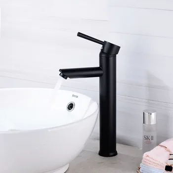 Matte Black Washbasin Faucet Bathroom Sink Brass Water Mixer Hot And Cold Water Mixer Tap Single Handle Deck Mounted new arrival bathroom white faucet deck mounted cold and hot water tap soild brass white painted sink faucets mixer