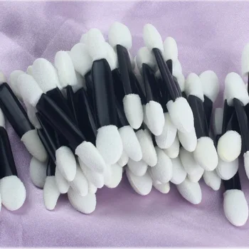 

by ems or dhl 100sets 50pcs/lot Disposable Double end Sponge Make-Up Applicator Eyebrow Eye Shadow Brush Lip Brush Comestics