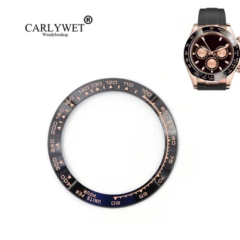 

CARLYWET Wholesale DAYTONA High Quality Pure Ceramic Black with Rose Gold Writing 38.6mm Watch Bezel for 116500 - 116520
