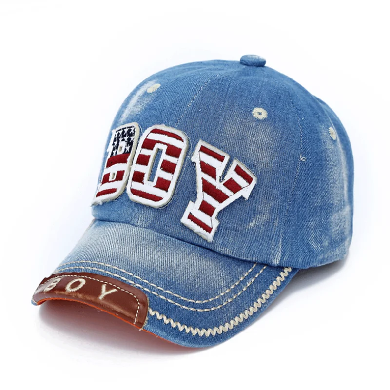 

1PC Children Cowboy Caps Kids Letter Baseball Caps Boys Girls Cotton Adjustable Hip Hop Snapback Hats Sports Outdoor Sun Caps