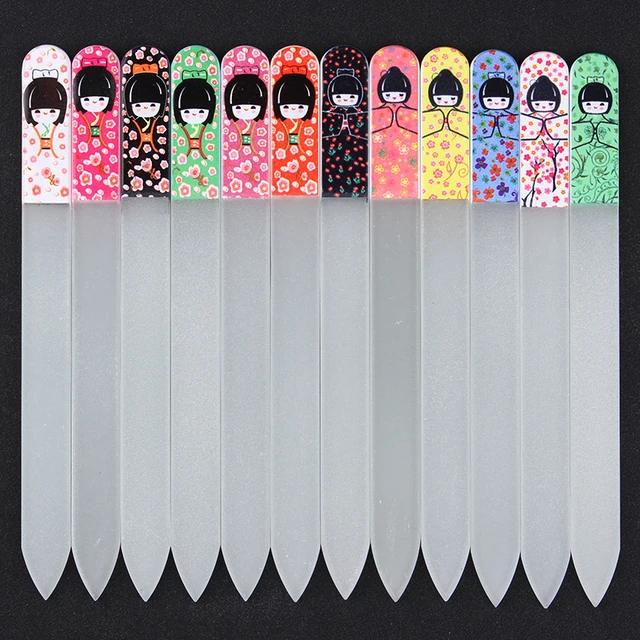 1pc Clear Gl Nail File Buffer Cute Anese Doll Manicure 1pc Clear Gl Nail File Buffer Cute Anese Doll Manicure Art Tool Random Color