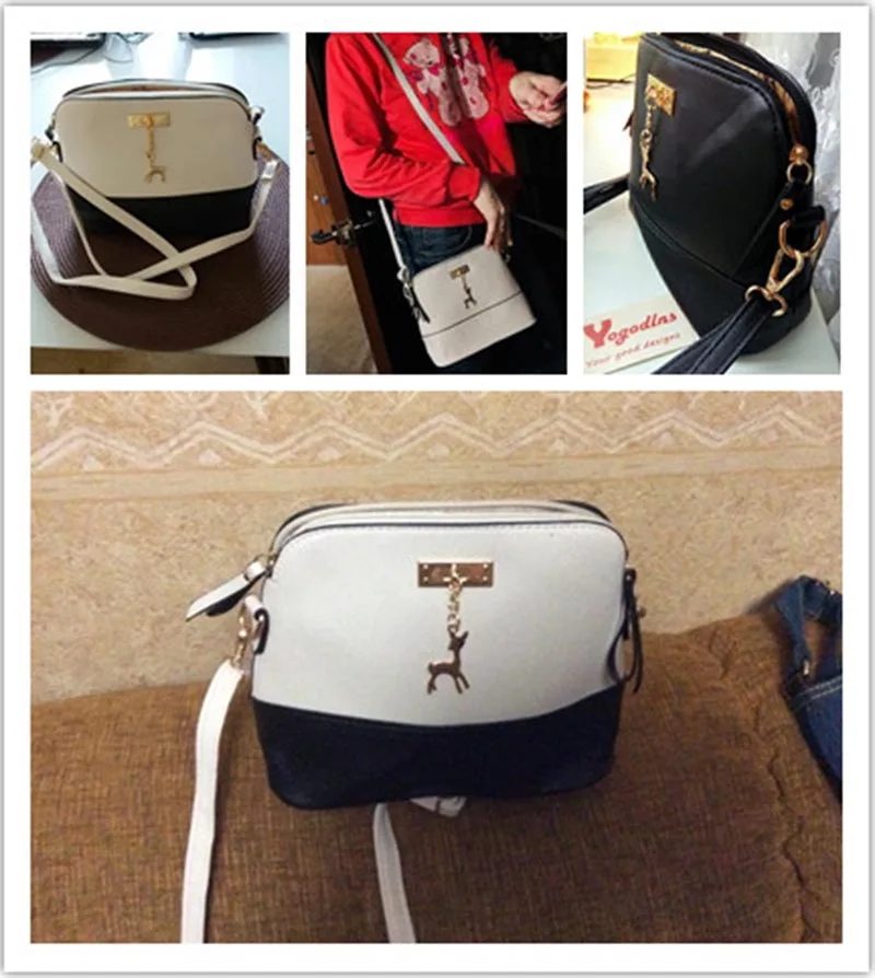 Женские сумки через плечо, сумка-мессенджер, кожаная маленькая сумка, известный бренд, сумка через плечо, с оленем, комбинированный цвет