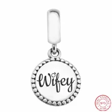 925 пробы Серебряный 'wifely' Кулон талисман из бусин ручной работы Fit PANDORA талисманы браслеты для женщин Изготовление ювелирных изделий из драгоценных камней Лидер продаж FL658