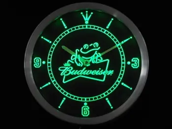 

nc0476 Budweiser Frog Beer Neon Sign LED Wall Clock