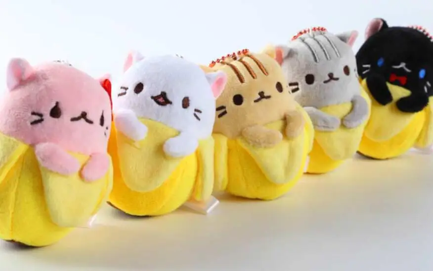 Милые кошки личи японского аниме фильм Bananya плюшевые куклы брелок игрушка сумка кулон горячий подарок для жениха 5 цветов animegift