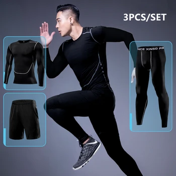Compression Running Sets Men's Sports Suit Gym Fitness Sportswear Quick Dry Basketball Tights Outdoor Jogging Training Underwear 6