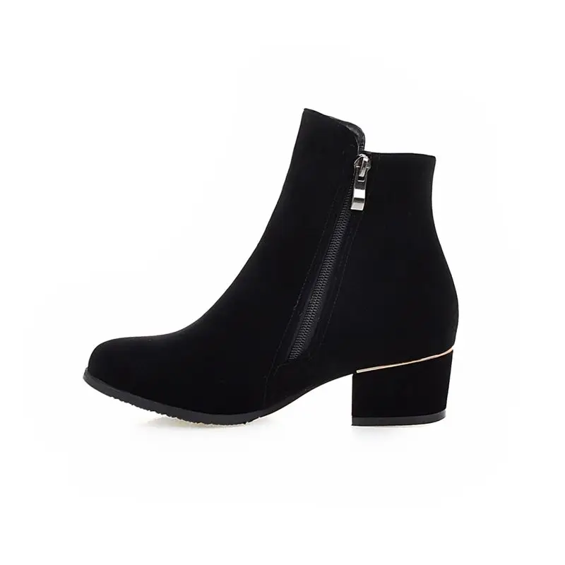 Женские ботильоны из нубука с круглым носком на квадратном каблуке|ankle boots for
