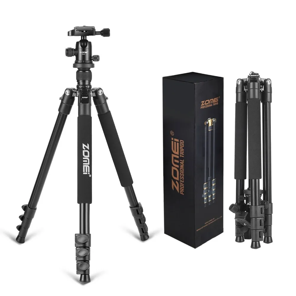 Zomei Q555 Lightweight Alluminum Alloy Camera Tripod with 360 Degree Ball Head + 1/4 Zomei Q555 Lightweight Alluminum Alloy Camera Tripod with 360 Degree Ball Head + 1/4