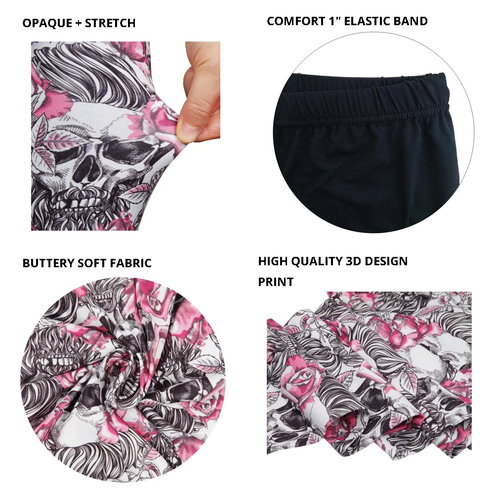 sugar skull printed leggings for women  (11)
