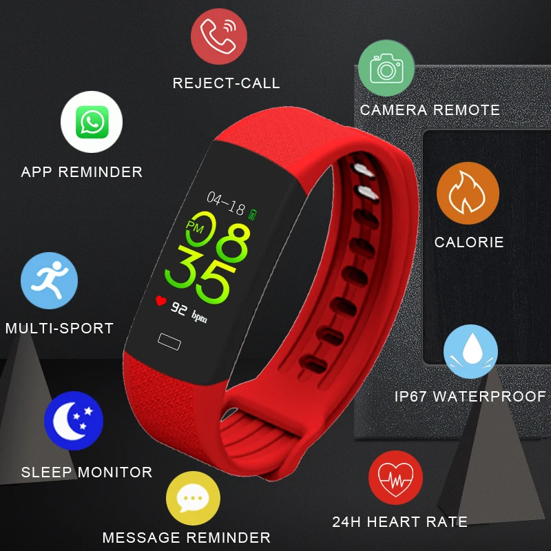 

Toleda B6Pro continuously heart rate fitness watch automatically measure HR every seconds