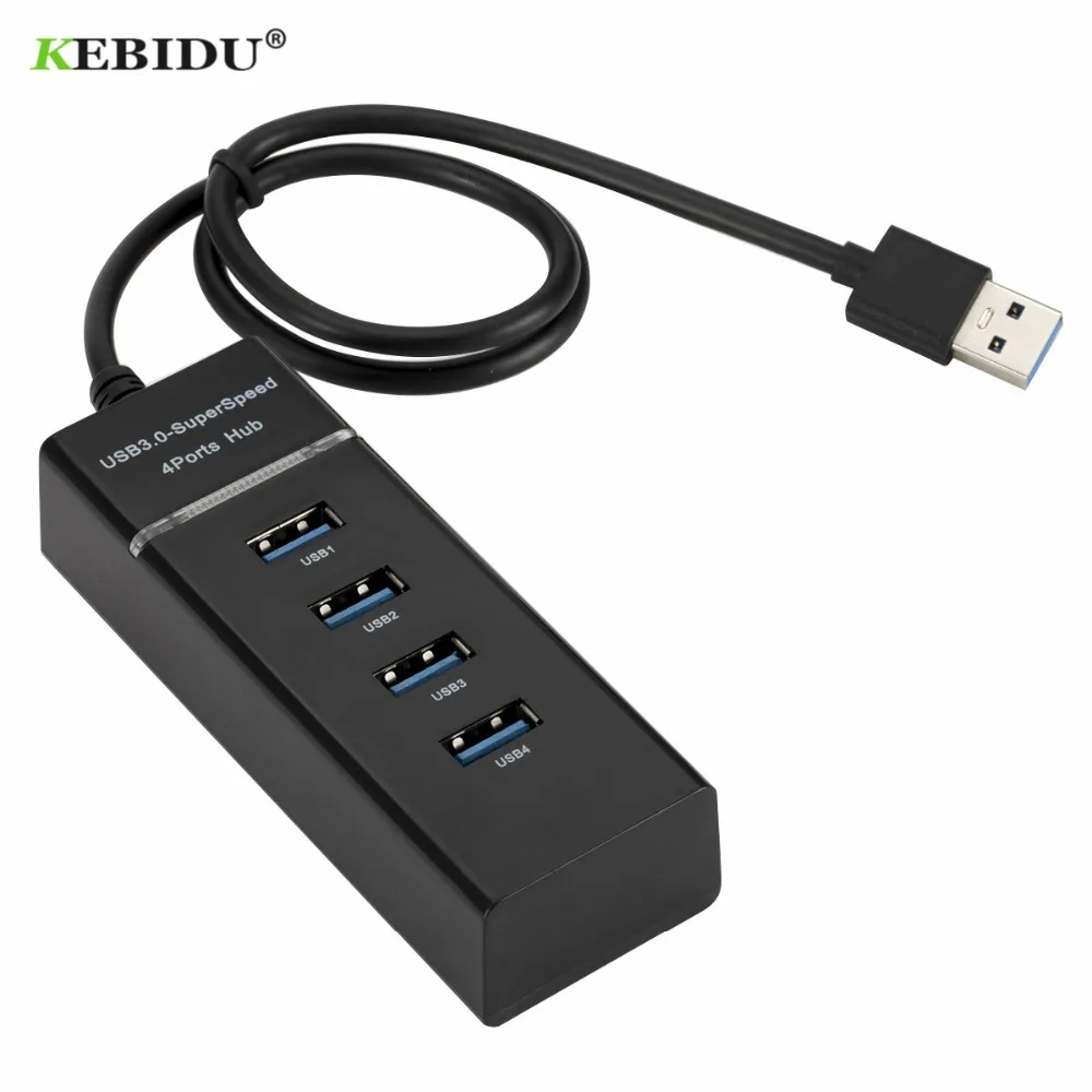 KEBIDU 4 порта s высокоскоростной 4 порта USB 3,0 концентратор Высокоскоростной мульти концентратор разветвитель расширения для настольного ПК ноутбук адаптер usb-хаб