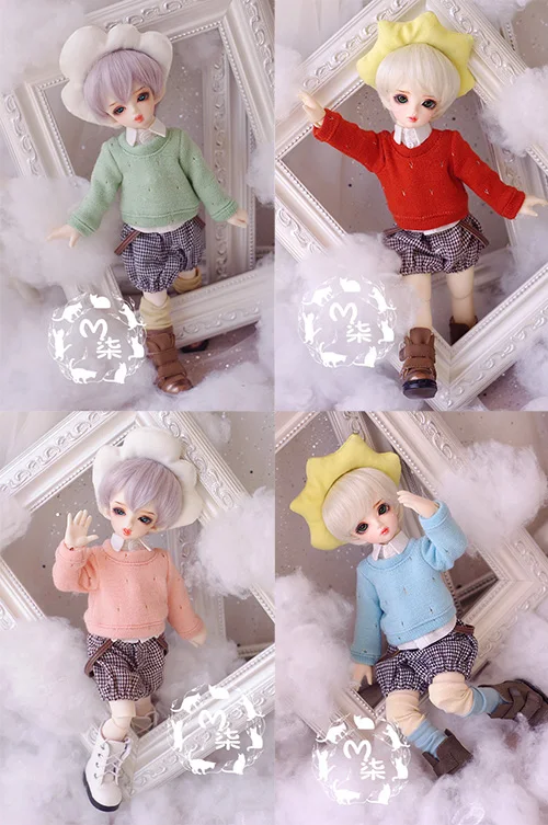 M7 bjd Одежда для кукол свитер + белая рубашка короткие штаны 1/6 костюм YOSD|doll clothes|clothes