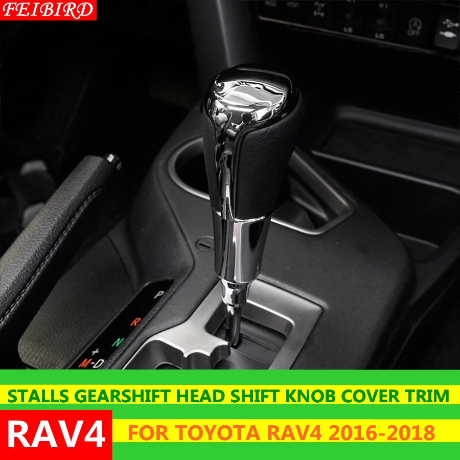

ABS New Style Stalls Gearshift Head Shift Knob Frame Cover Trim For Toyota RAV4 Rav 4 2016 2017 2018