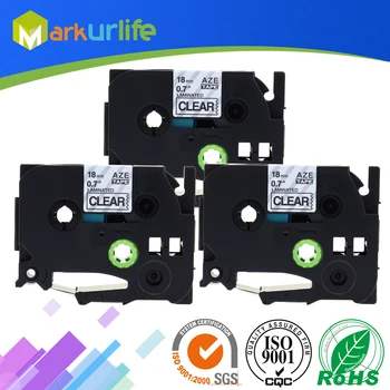 

3 pcs/lot 18mm*8m Tze 141 Tze141 Black on Clear Laminated Compatible P touch 18mm tze-141 Label Tape Cartridge tz141 tze-141