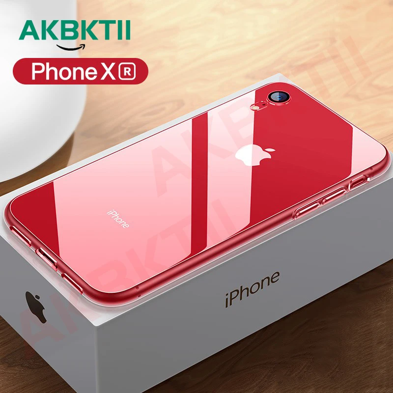 AKBKTII роскошный стеклянный чехол для iPhone XS MAX XR X s ультра тонкий прозрачный задний 7