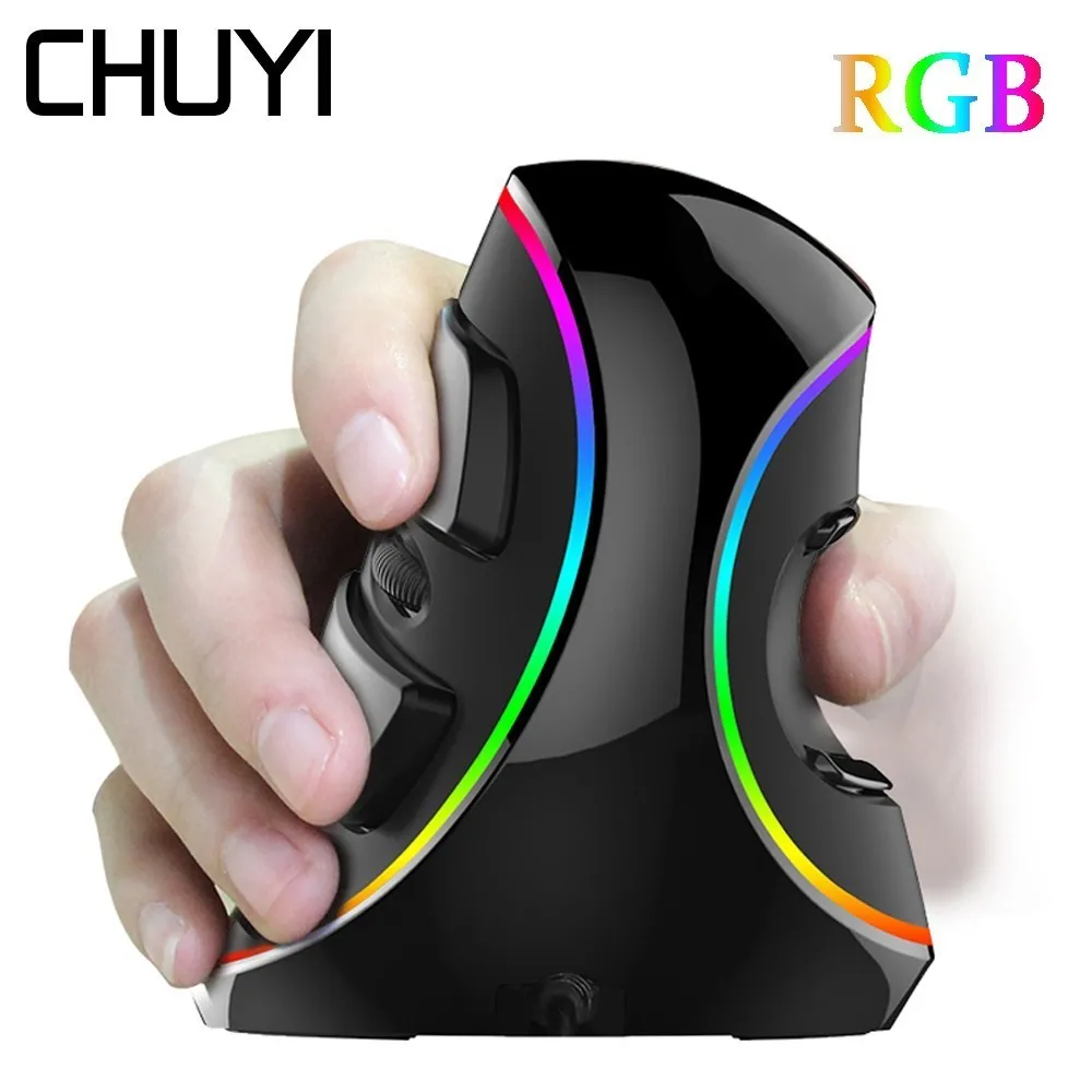 CHYI M618 Plus Vertical Wired Gaming Mouse Gamer RGB Backlight Ergonomic Optical Computer Mice 6D 4000 DPI Mause For Overwatch | Компьютеры