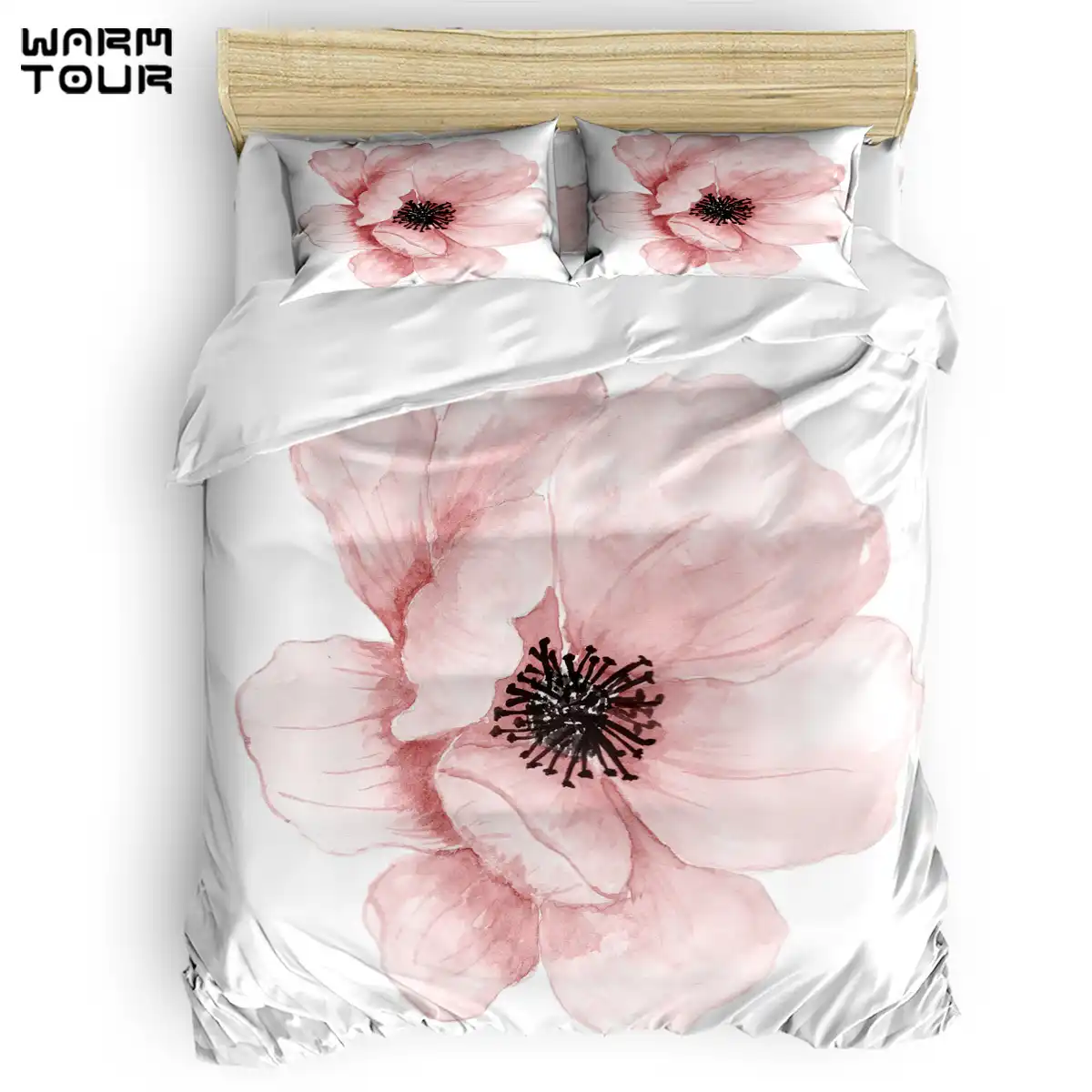 Warmtour Duvet Cover D Flower Duvet Cover Set 4 Piece Bedding Set