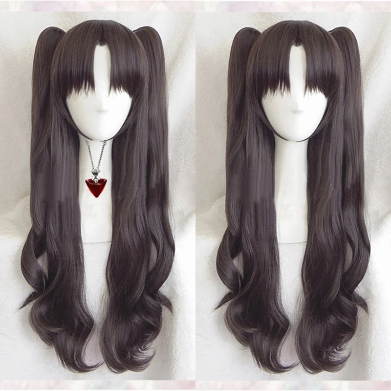 Длинный волнистый коричневый хвостик Fate/stay night Rin Tohsaka жаростойкие волосы для