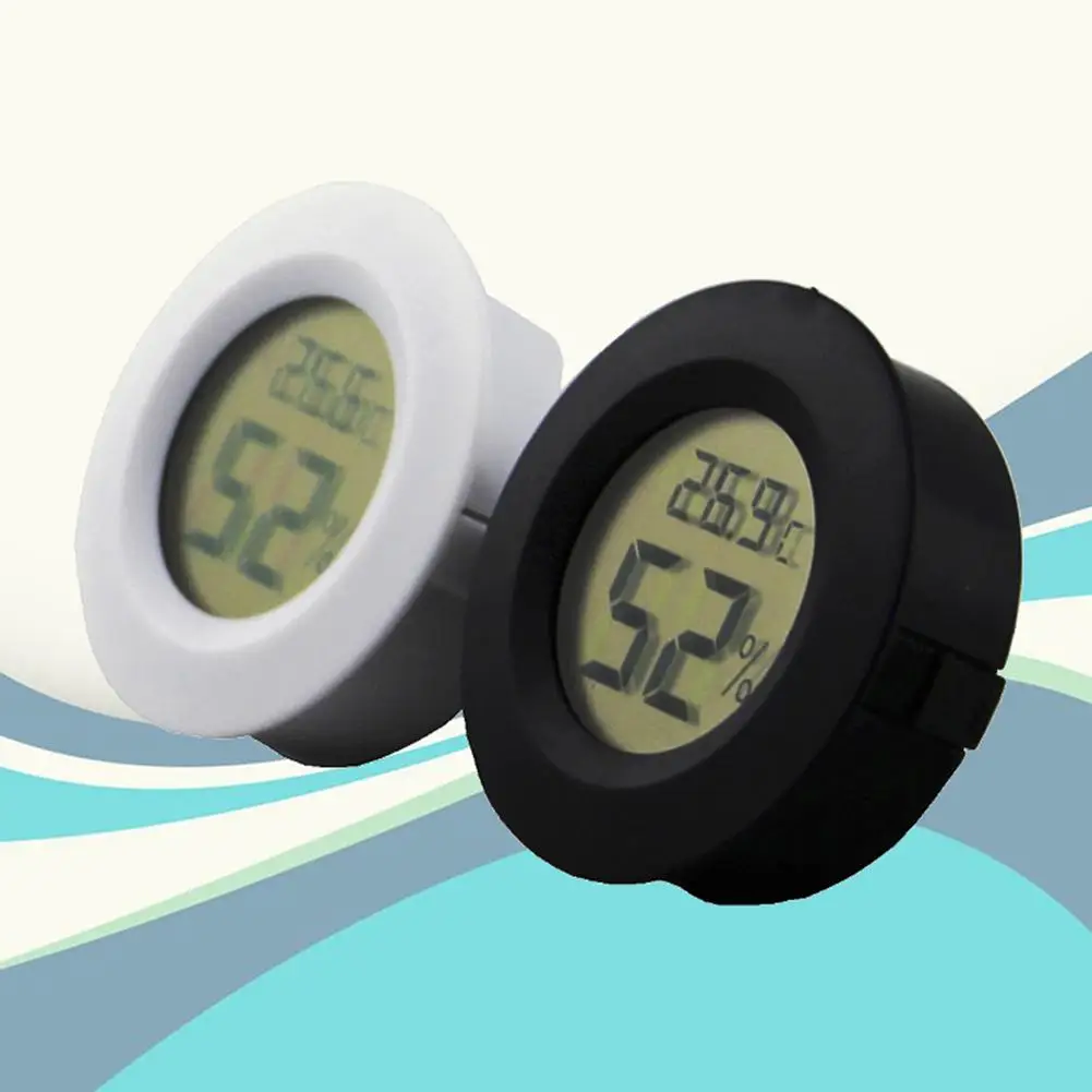

Mini Portable Round Digital LCD Display Temperature Humidity Thermometer HygrometerFridge Freezer Tester Temperature Humidity