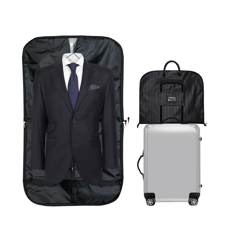 Men Suit Travel Bag Large Hand Luggage Hanger Coat Clothes Cover Organizer Business Zip Tote ...