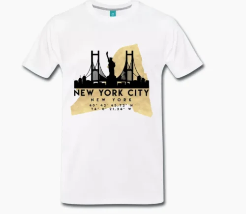 

T-SHIRT SOUVENIR MAPPA NEW YORK CITY STATI UNITI AMERICA NYC USA S-M-L-XL-2XL-3XL