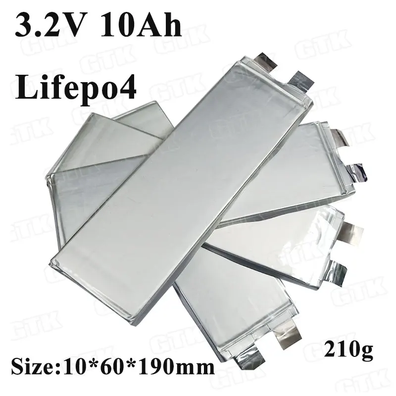 16 шт GTK 3,2 v lifepo4 ячейка 10000mah 1060190 lifepo4 10Ah высокая скорость 3C для diy lifepo4 48v 24v батарейный блок Электроинструмент ebike