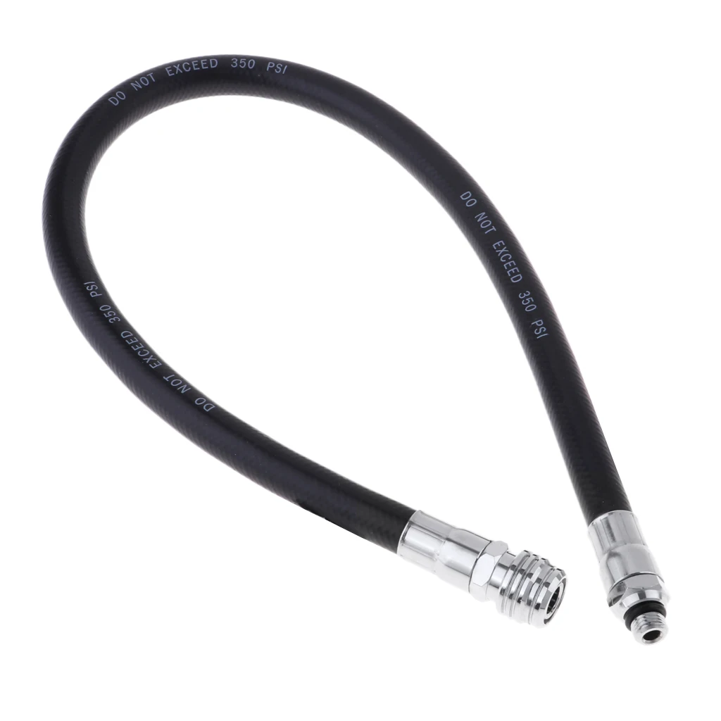 Replacement Premium Black Rubber Low Pressure Hose for Scuba Diving 1st Stage Regulator Gear Equipment