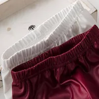 Spring Autumn Kids Girl Legging Baby Girls Boys Skinny Pencil Pants Faux PU Leather Childrens Leggings Black Wine 5