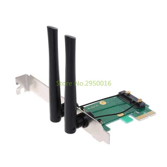 Wireless Wifi network card Mini PCIE full / half size to PCI-E 1X 4X  desktop adapter 2 antennas computer - AliExpress