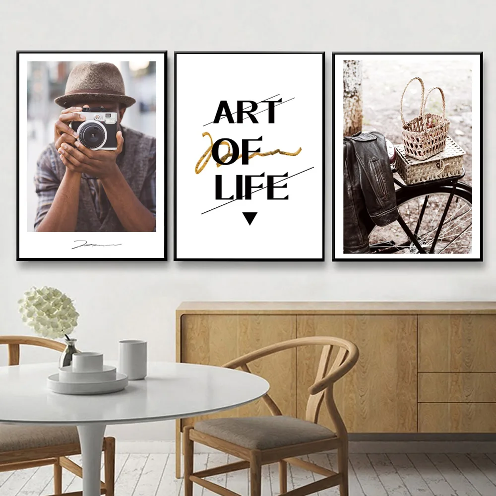 Keep A Good Memory Vintage Picture Scandinavian Office Wall Painting Bicycle Wall Art Canvas Painting Vintage Decor Unframed