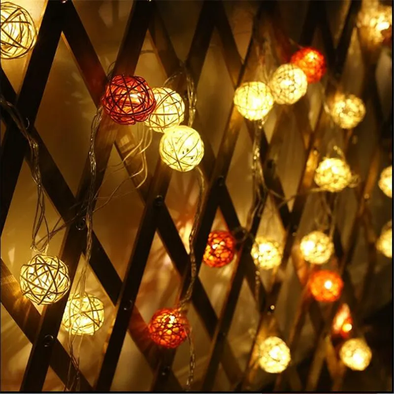 Гирлянда из 20 светодиодов в виде шара ротанга 3 м|string lights|white light garlandball garland |