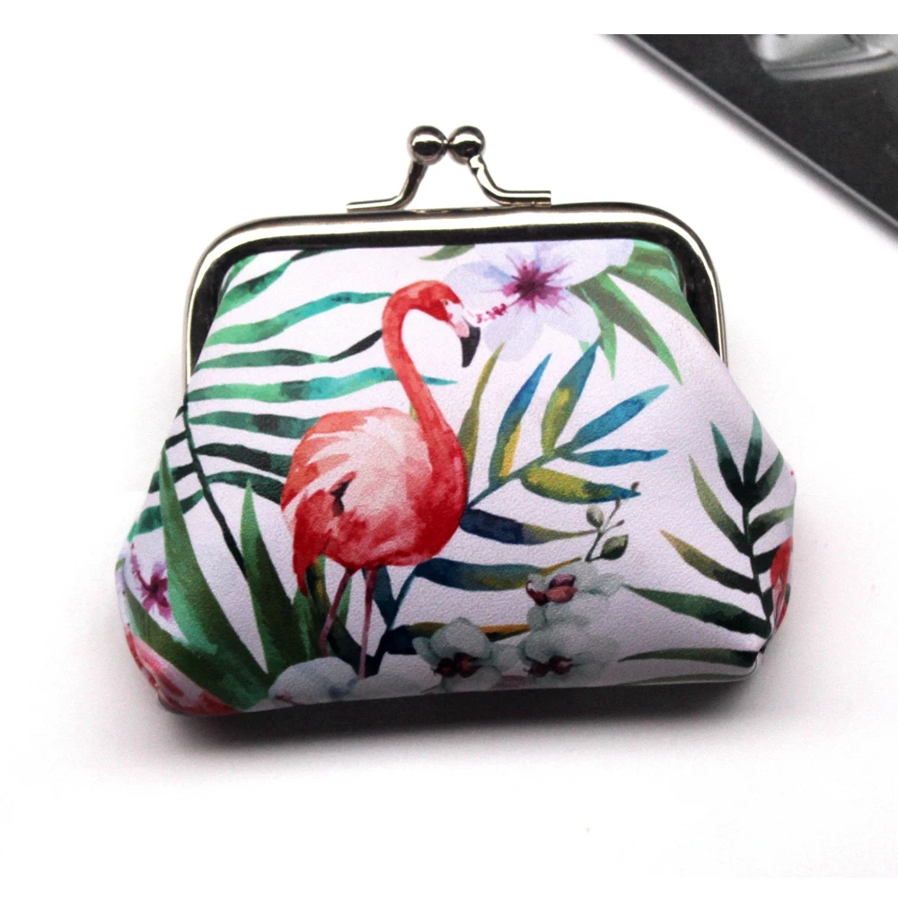 Flamingo 6 Винтажные женские кошельки с принтом для монет, Женский кошелек на застежке, женский клатч, Женский мини кошелек, сумка для денег, искусственная кожа, Carteira/5 - Цвет: Flamingo 6