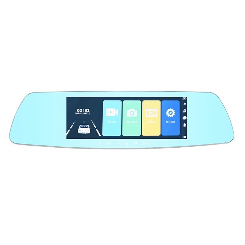 

7" 1080P Touch Screen Dash Camera Car DVR Dual Lens Camera Rearview Mirror Video Recorder Dash Cam Auto Camera Portable Recorder