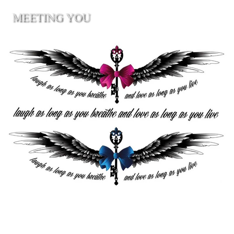 Piuma Del Nodo Della Farfalla Tatuaggio Adesivi Blu E Rosso Fiocco Nero Ali Fresche Inglese Tatoo Che Copre lio Cesareo Cicatrice Tattoo Sticker Butterfly Tattoo Stickertatoo Wing Aliexpress