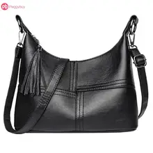 Женская Повседневная сумка-мессенджер с кисточками на молнии, женская сумка через плечо, простая повседневная женская сумка из искусственной кожи, сумки на плечо, Mochila Feminina