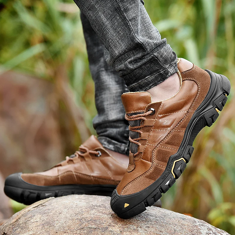 Модная Осенняя мужская обувь; повседневная обувь из натуральной кожи; уличная Классическая обувь на плоской подошве; кроссовки высокого качества; Мужская Уличная обувь