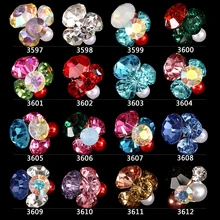 New Glitter Rhinestone Alloy Nail Art 200pcs/pack Flowers Hollow Nail Jewelry Accessories,Charm 3d DIY Nail Decoration Tools