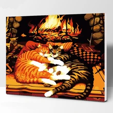 Прекрасный сосед DIY Цифровая живопись маслом по номерам Европа абстрактный хлопок для гостиная стены картина без рамки 40x50