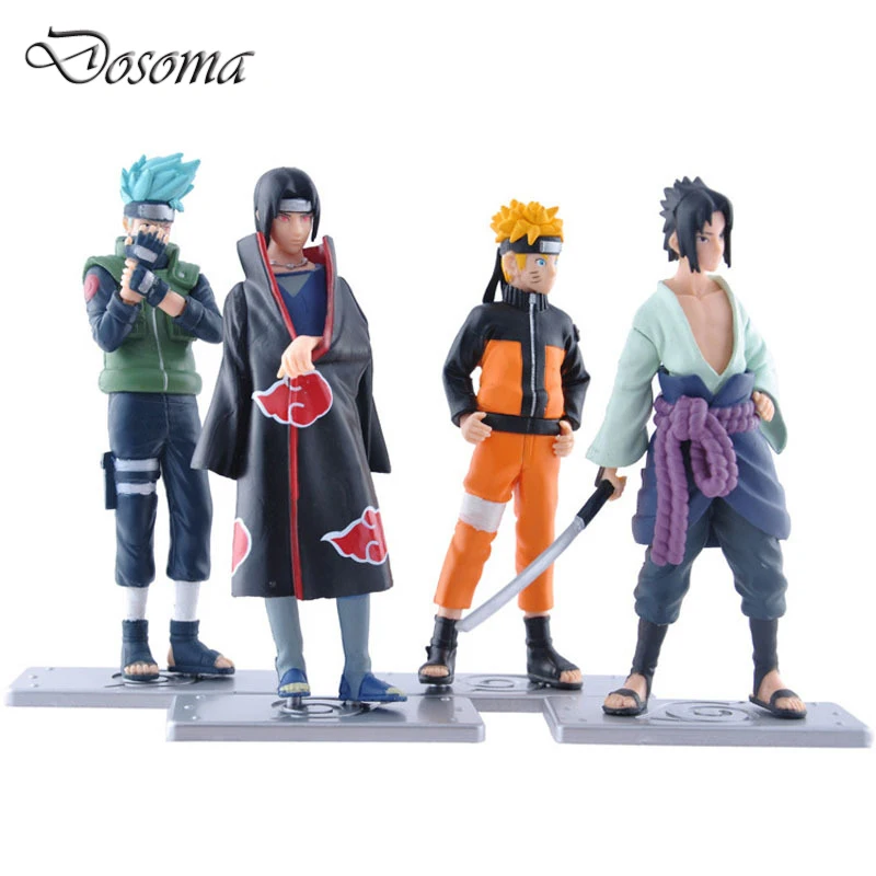 4 Pcs/set Naruto Action Figure Anime Toys PVC 10cm Cool Naruto Uzumaki