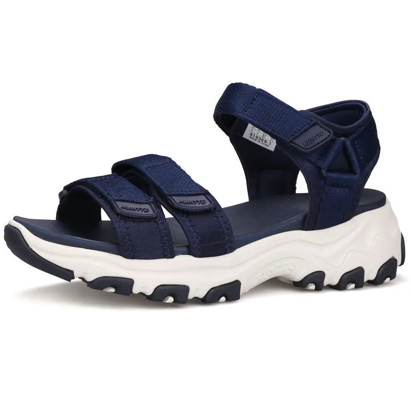 Humtto/уличные женские сандалии для прогулки на липучке; пляжные сандалии; обувь для альпинизма; женские спортивные сандалии, увеличивающие рост - Цвет: Синий