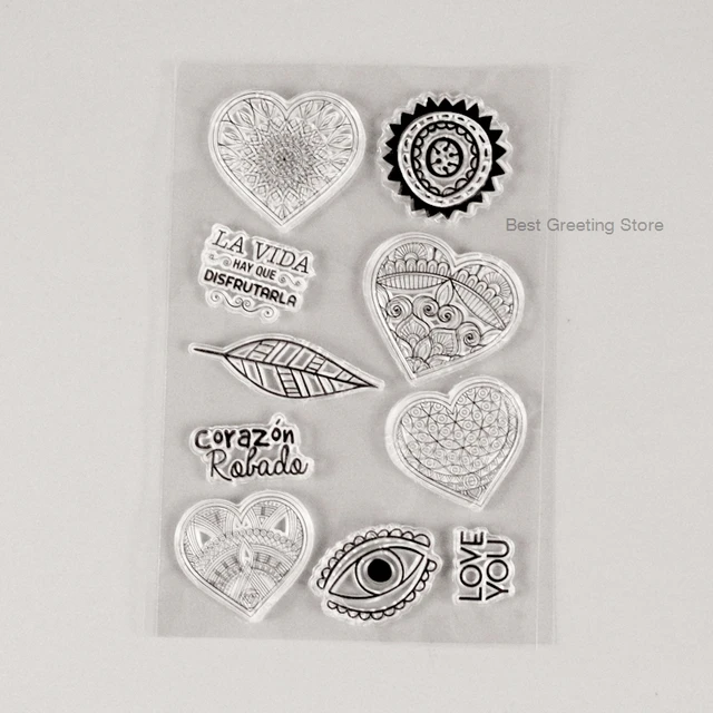 Mandala Heart Stamps Spanish Card Making Mandala Stamps For Scrapbooking -  AliExpress