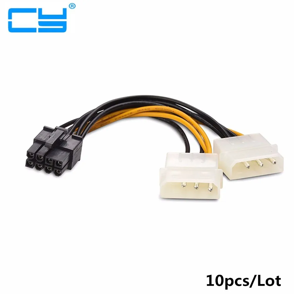 Кабель преобразователя питания Molex на 8-контактный PCI Express видеокарта 6 дюймов 2 шт.
