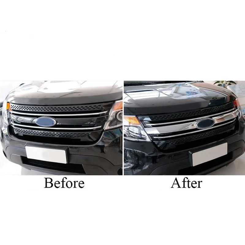 Подходит для Ford Explorer ABS Хром Передняя решетка крышки отделки автомобилей 2011 2012 2013 1 шт