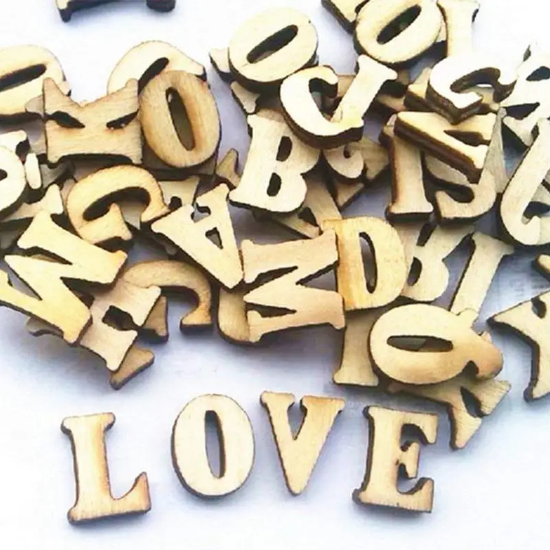 

100PCS/Pack 26 Multicolor Mixed DIY Wooden Alphabet Feel Free To Combine Alphabet