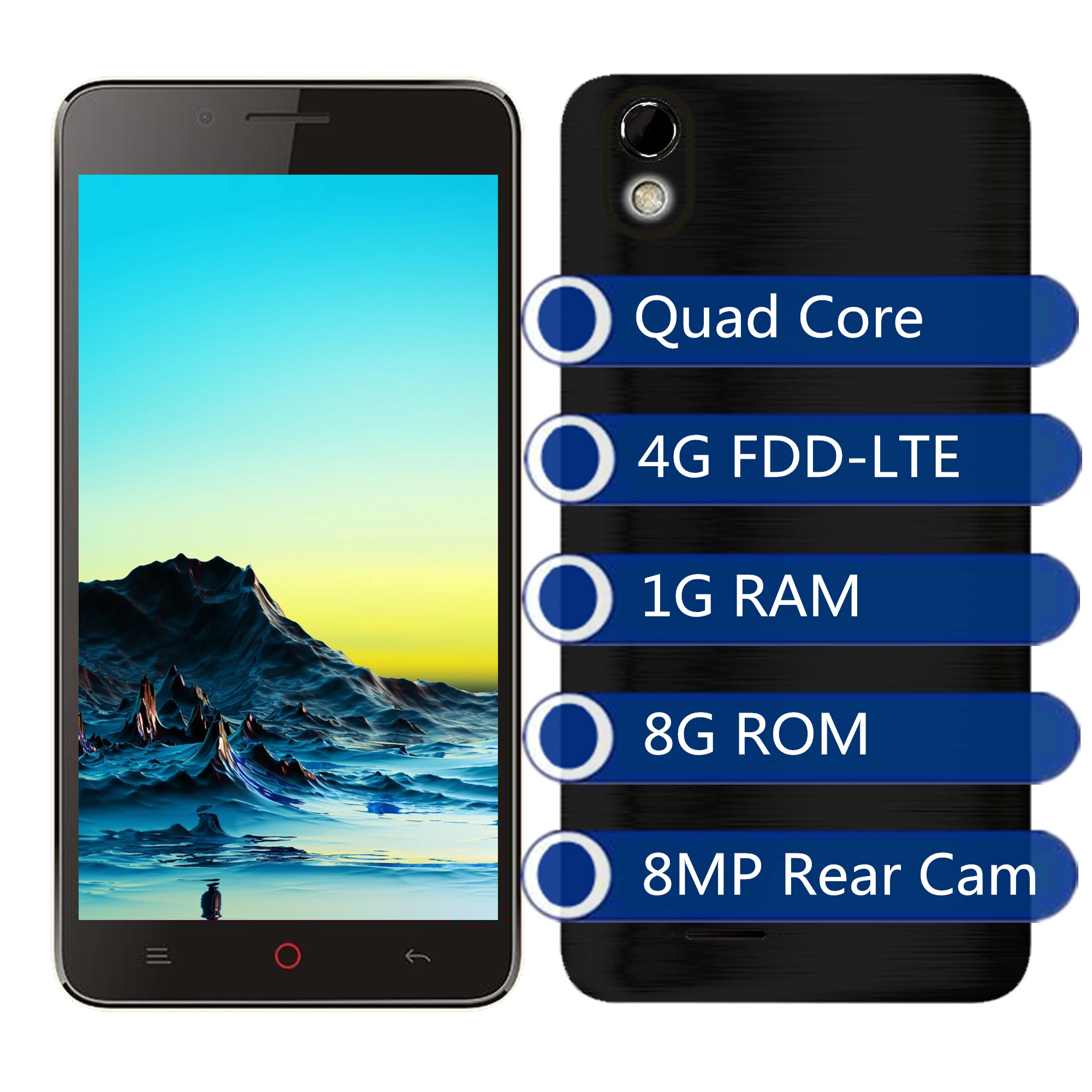 Smartphones Quad Core 1G RAM 8G ROM 4G FDD-LTE 5.0&quot 8MP Camera Android OS Mobile Phones Unlocked Cellphone | Мобильные телефоны
