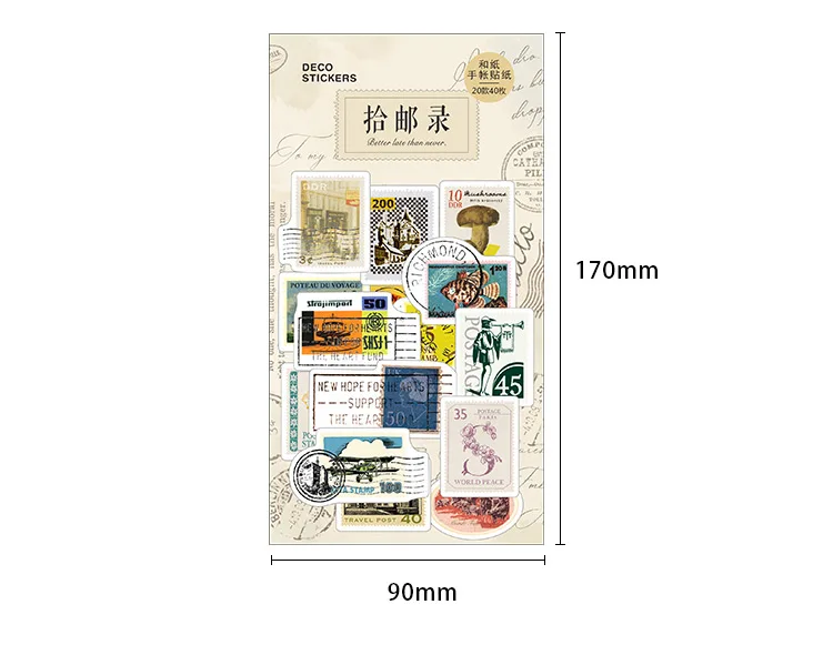 Infeel. me Ретро винтажный бумажный дневник стикер Скрапбукинг декоративные этикетки DIY Розничная 1 лот = 1 упаковка = 40 шт