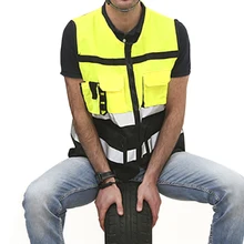 Жилет безопасности желтое черное полиэфирное волокно дорожное строительство на открытом воздухе долговечное оборудование спасательный жилет санитарный работник прочный