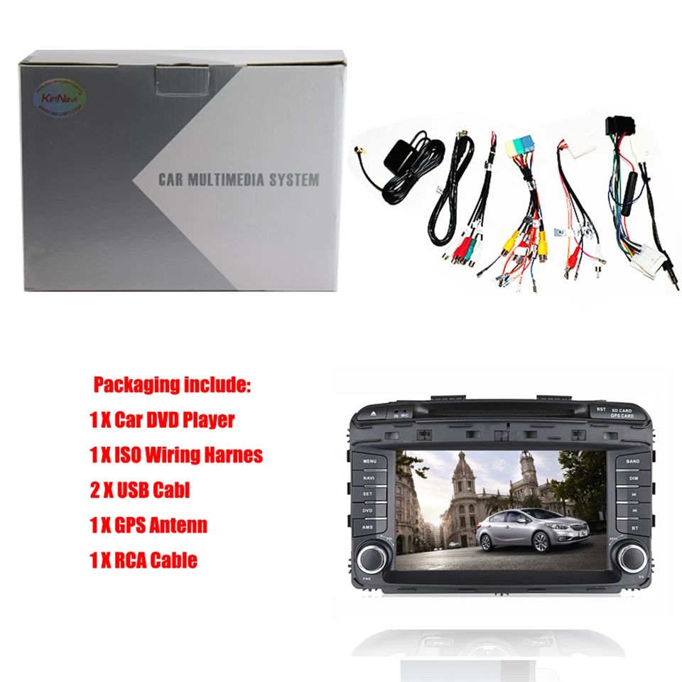 Perfect KiriNavi Octa core 4G LET android 7 car multimedia system for Kia Sorento head unit 2015 - 2017 support 4K Video 4G 5